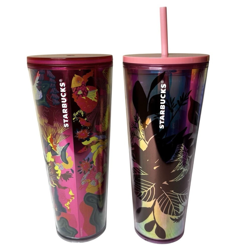 Starbucks Cup 2022 Fall And 2023 Spring Fall Foliage Spring Red Jellyfish 24 Oz